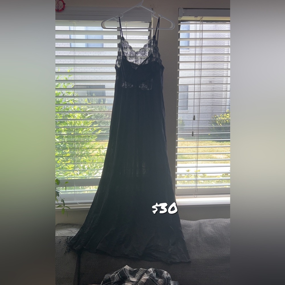 Black satin dress